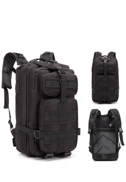Военно-рюкзак сумка на плечи ранец 28 л Черный - зображення 1
