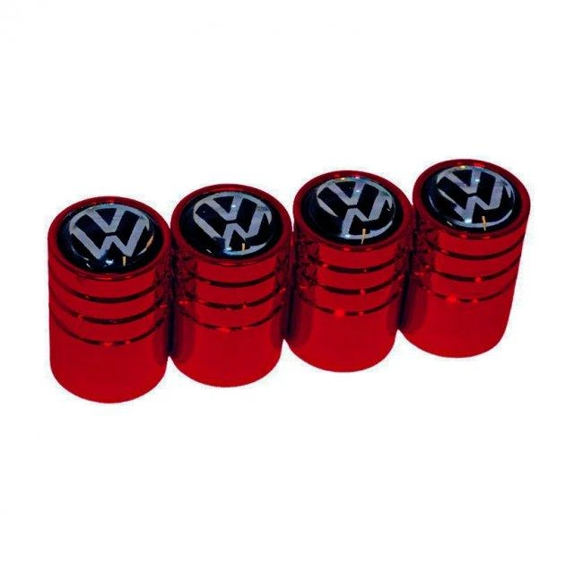 Набір ковпачків на ніпель для автомобіля Фольксваген SUNROZ Caps Long Red Volkswagen 4 штуки (A-67801) - зображення 4