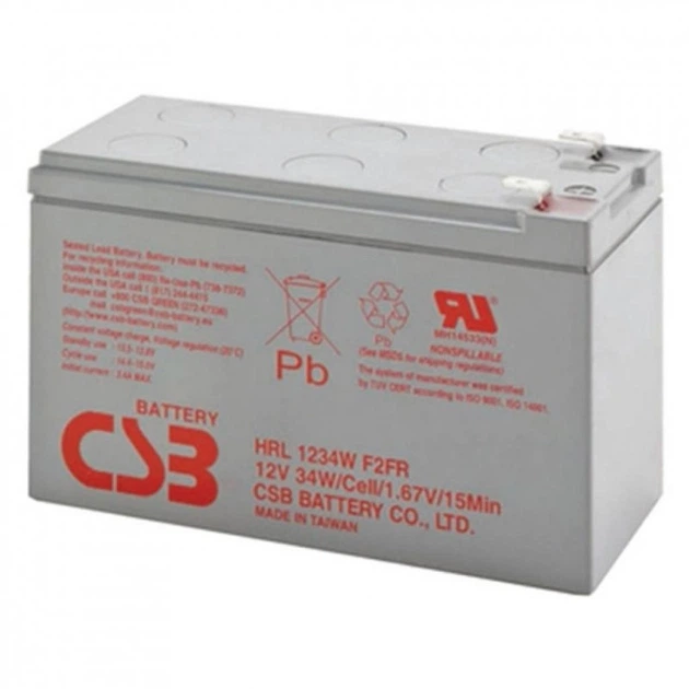 Батарея к ИБП CSB 12В 9Ач (HRL1234WF2FR) (HRL1234WF2FR) (154557) - Фото 1 Батарея к ИБП CSB 12В 9Ач (HRL1234WF2FR) (HRL1234WF2FR) (154557) - изображение 1