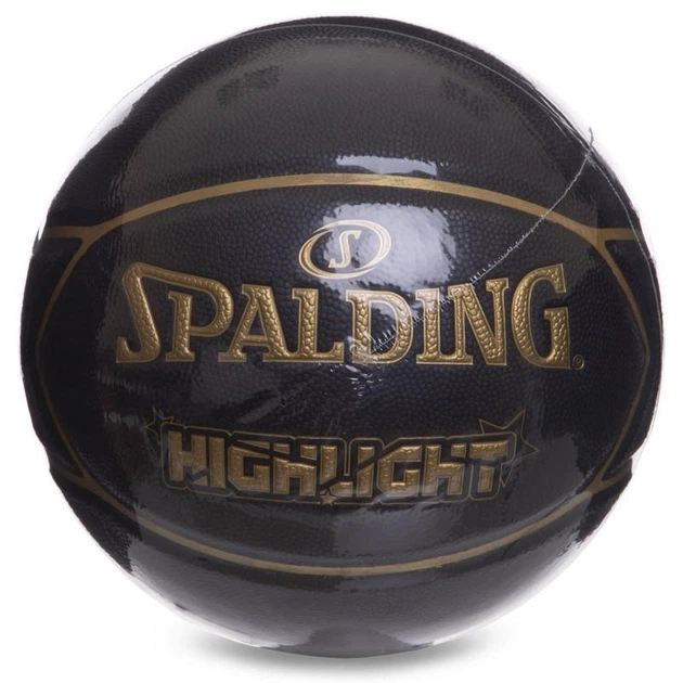 Мяч баскетбольный SPALDING 76869Y HIGHLIGHT №7 черный - изображение 7