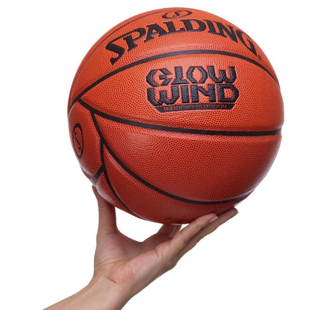 Мяч баскетбольный SPALDING 76993Y GLOW WIND №7 оранжевый - Фото 6 Мяч баскетбольный SPALDING 76993Y GLOW WIND №7 оранжевый - изображение 6