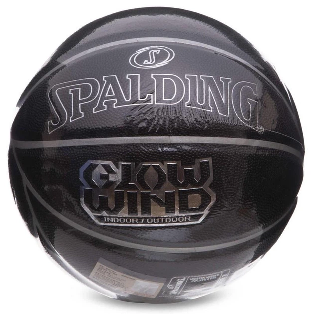 Мяч баскетбольный SPALDING 76998Y GLOW WIND №7 черный - изображение 7