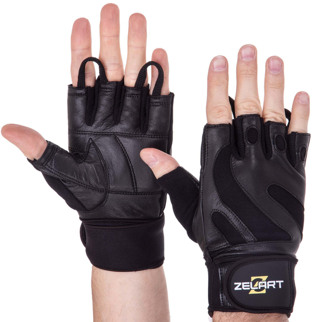 Перчатки многоцелевые тактичиские кожаные Zelart SB-161064 размер XXL черный - изображение 1