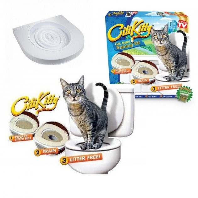 Туалет для приучения кошек к унитазу 39,2 х 38,7 х 3 см, белый
