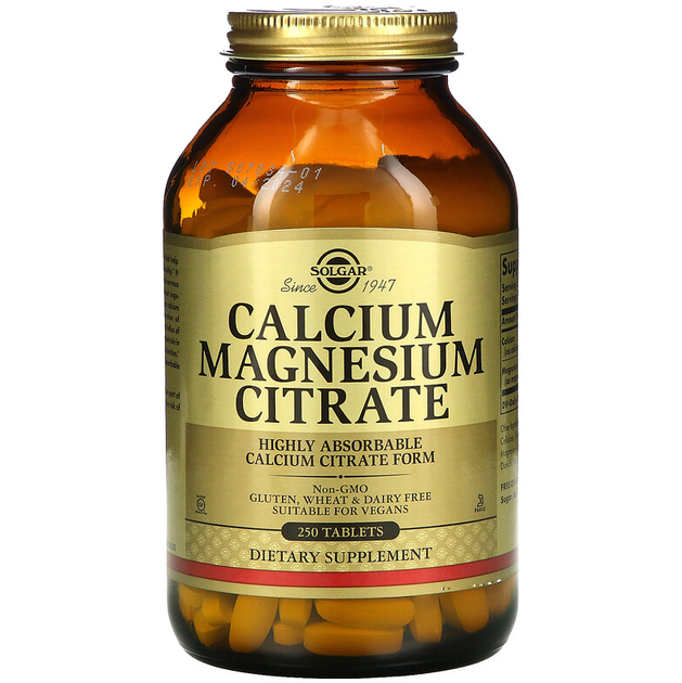 Цитрат кальция и магния SOLGAR "Calcium Magnesium Citrate" (250 ...