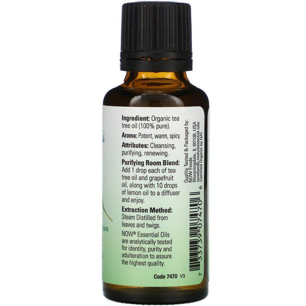 Органическое эфирное масло чайного дерева NOW Foods? Organic Essential Oils "Tea Tree" 100% чистое (30 мл) - изображение 2