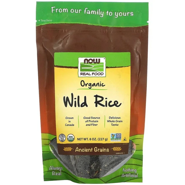 Дикий рис NOW Foods Real Food "Wild Rice" органический (227 г) - Фото 1 Дикий рис NOW Foods Real Food "Wild Rice" органический (227 г) - изображение 1