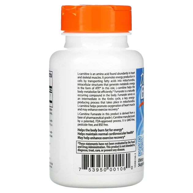 doctor's best l-carnitine fumarate Supplement Doctor's Best L-carnitine Fumarate 855mg 180 Caps main image 1