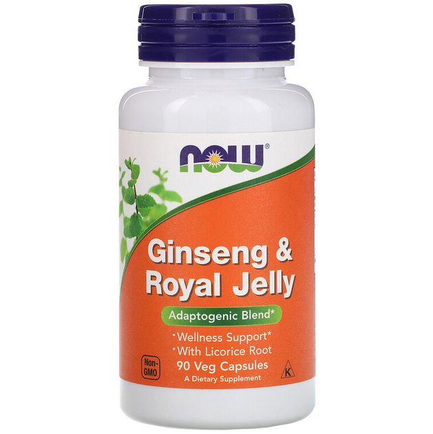 Женьшень с маточным молочком NOW Foods "Ginseng & Royal Jelly" с корнем ...