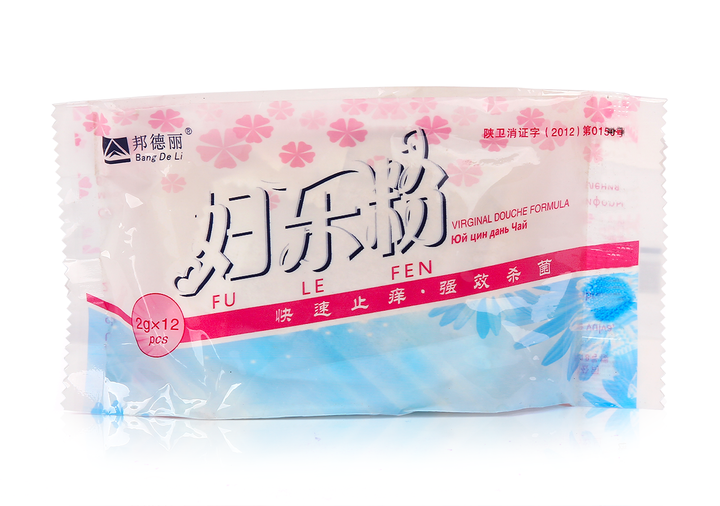 Гинекологический сбор для спринцевания Bang De Li "Fu Le Fen / Virginal Douche Formula" китайский женский натуральный очищающий отвар на травах для женщин (12 пакетиков) - изображение 2