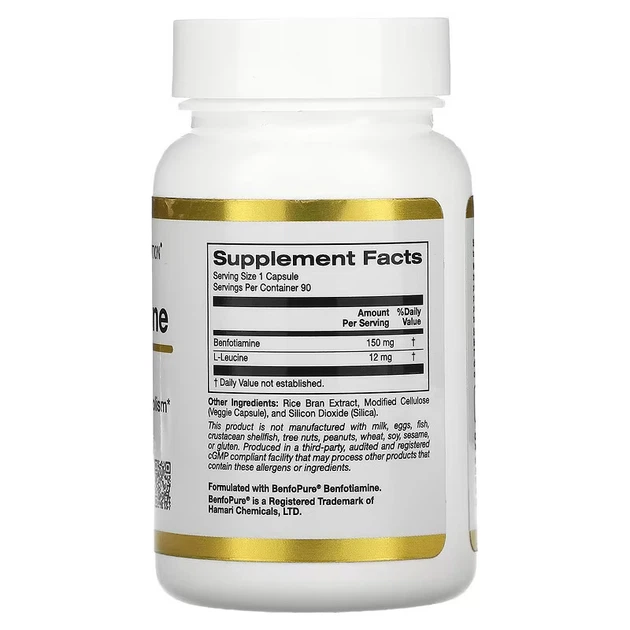 Витамины California Gold Nutrition Benfotiamine 90 капсул (4384304577) - изображение 2