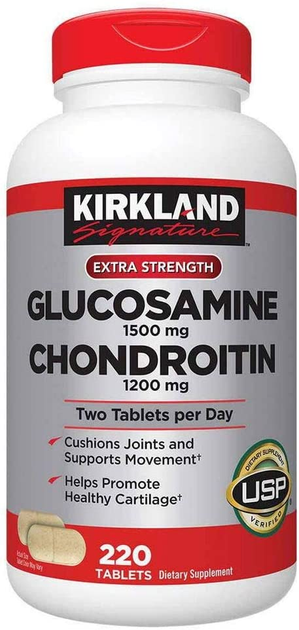 Хондропротектор Kirkland Signature Extra Strength Glucosamine.