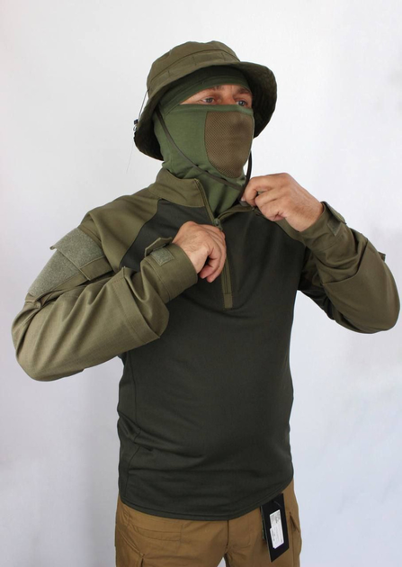 Рубашка мужская военная тактическая с липучками ВСУ (ЗСУ) Ubaks Убакс 20221853 8086 XXL 54 размер хаки (OPT-1370) - изображение 1