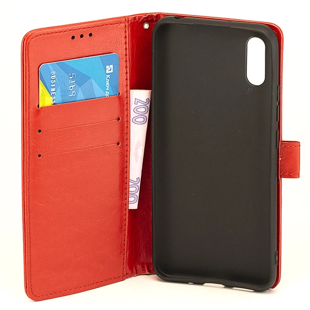 Чехол Idewei для Xiaomi Redmi 9A книжка кожа PU красный - изображение 4