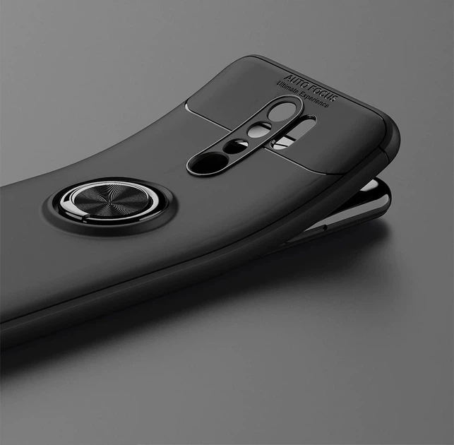 Чохол TPU Ring для Xiaomi Redmi 9 бампер з підставкою кільцем Black Без бренду - Фото 4 Чохол TPU Ring для Xiaomi Redmi 9 бампер з підставкою кільцем Black Без бренду - зображення 4