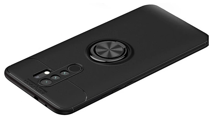 Чохол TPU Ring для Xiaomi Redmi 9 бампер з підставкою кільцем Black Без бренду - Фото 6 Чохол TPU Ring для Xiaomi Redmi 9 бампер з підставкою кільцем Black Без бренду - зображення 6