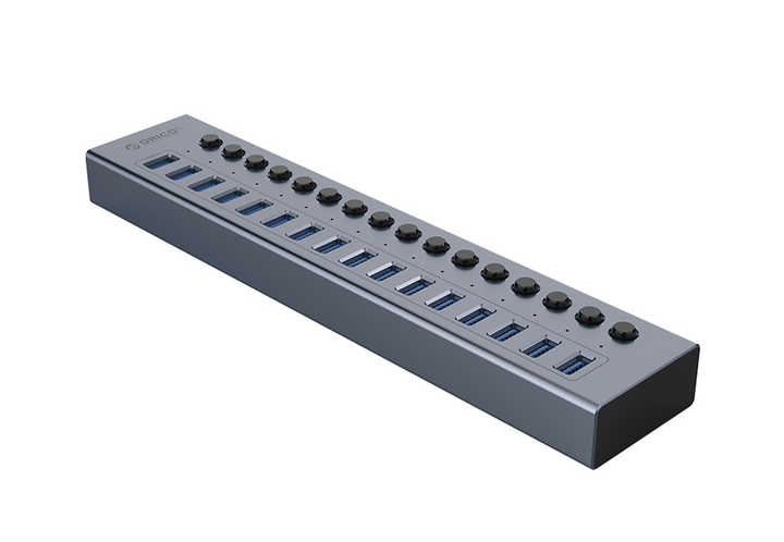 USB хаб Orico BT2U3-16AB USB 3.0 16 портів алюмінієвий з блоком живлення hub концентратор - зображення 8