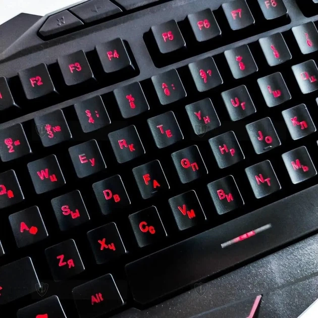Дротова клавіатура з трьома підсвічуваннями і мишкою Atlanfa Комплект (417694) - зображення 6