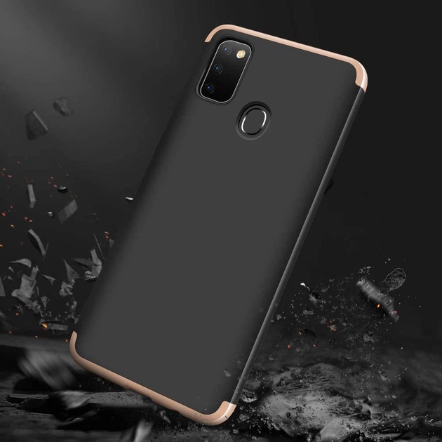 Чехол GKK 360 для Samsung Galaxy M21 / M215 бампер оригинальный Black-Gold - изображение 3