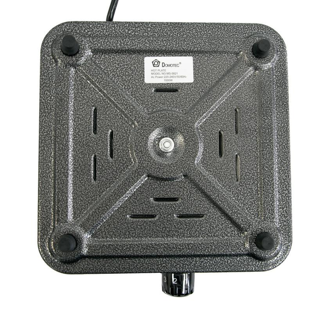 Электрическая настольная плита одна конфорка Domotec 5821MS портативная печка, с дисковым теном 1000Вт, 5 режимов нагрева Серый - Фото 5 Электрическая настольная плита одна конфорка Domotec 5821MS портативная печка, с дисковым теном 1000Вт, 5 режимов нагрева Серый - изображение 5