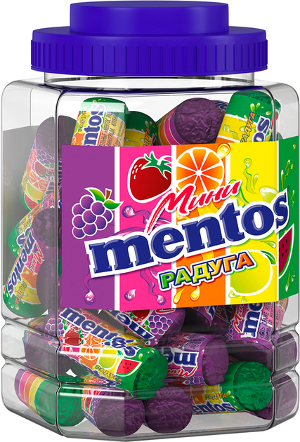 Упаковка жевательных драже Mentos mini Радуга 10 г x 50 шт ...