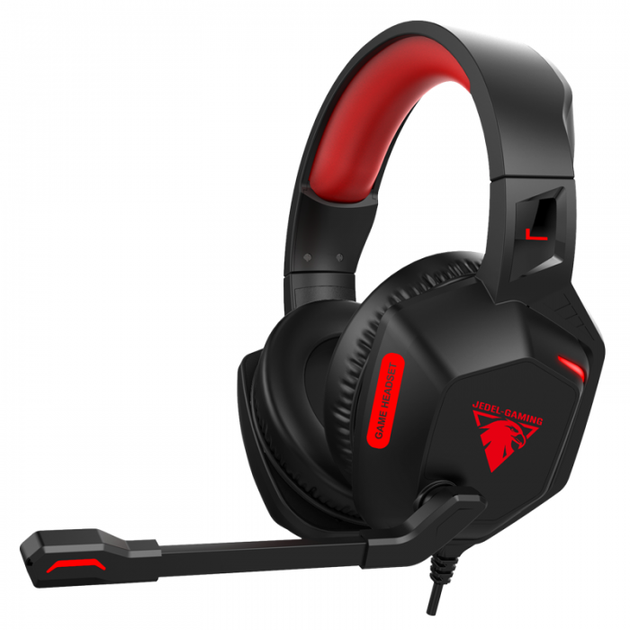 Игровые наушники с микрофоном Jedel GH-233 с усиленным кабелем Чёрные с ...