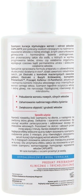 Шампунь стимулювальний, для відновлення росту волосся - Dermedic Capilarte 300ml (340353-95488) - зображення 3