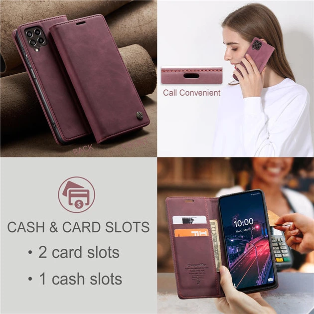Чехол книжка с магнитом Samsung Galaxy M53 M536 CaseMe Wine (29275-42) - изображение 3