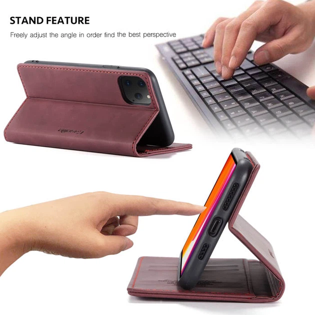 Чохол книжка з магнітом iPhone 11 Pro Max CaseMe Wine (29264-42) - Фото 5 Чохол книжка з магнітом iPhone 11 Pro Max CaseMe Wine (29264-42) - зображення 5