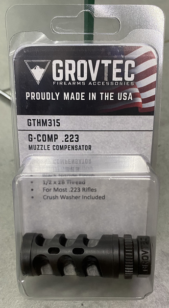 Дульный тормоз-компенсатор GrovTec калибр 223 Rem (5,56/45). Резьба - 1/2"-28 - изображение 1