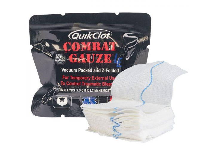 Гемостатичний бинт марля QuikClot Combat Gauze Z-Folded (7,5 см х 3,7 м) - зображення 1