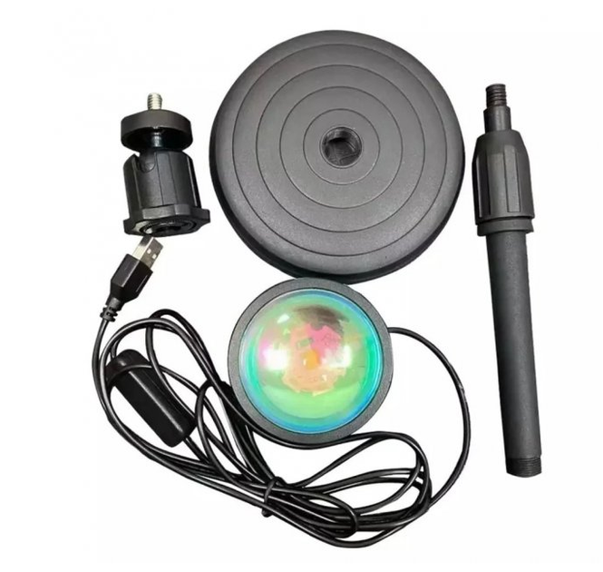 Лампа - проектор радужного заката (RGB) с пультом Регулируемая настольная лампа имитирующая закат солнца - изображение 8
