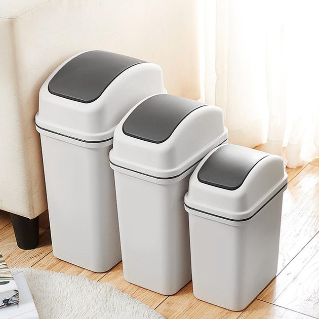 Відро для сміття MVM з кришкою BIN-12 10L GRAY Сіре від продавця: IDei ...