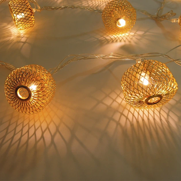 Гирлянда NikoLED Золотые цилиндры внутренняя 20 led (2279) - изображение 2