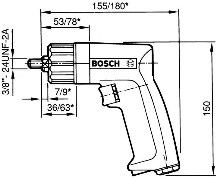 Пневматическая дрель Bosch Professional 320 В (0607160511) - изображение 2