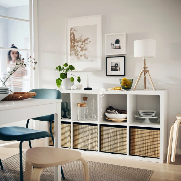 Стеллаж IKEA KALLAX белый 8 ячеек 802.758.87 – купить онлайн на