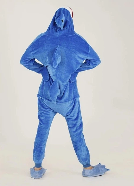 Пижама кигуруми мужская Kigurumi Акула Взрослая Голубая XL 175-185 см. (1086/1) - Фото 3 Пижама кигуруми мужская Kigurumi Акула Взрослая Голубая XL 175-185 см. (1086/1) - изображение 3