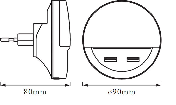 Нічник 13W 220V 3lm 3000K 80x90mm [4058075266902] Ledvance LUNETTA EDGE USB A&C з датчиком освітленості - зображення 3