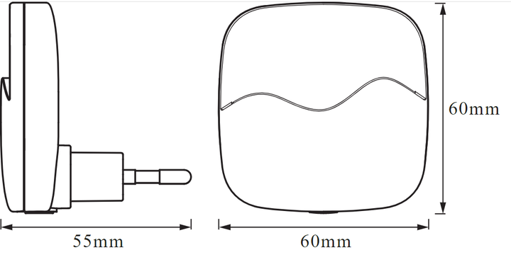Ночник 0.50W 220V 5lm 3000K 55x60x60mm [4058075399662] Ledvance LUNETTA Wave в розетку с датчиком освещенности - изображение 4