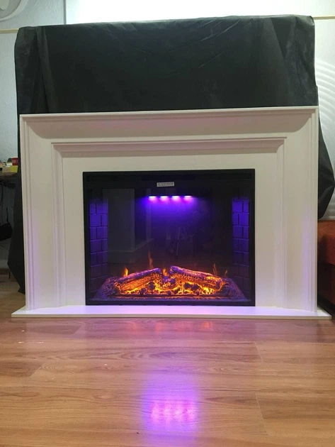 Декоративный портал камин из МДФ Infinity FN 1033 + електрокамин Royal Goodfire 33 LED белый Aristocrat Decor - изображение 2