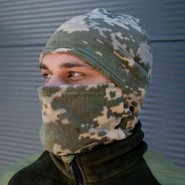 Шапка-маска, балаклава флісова TTX TECH Fleece POLAR-260 Піксель - зображення 2