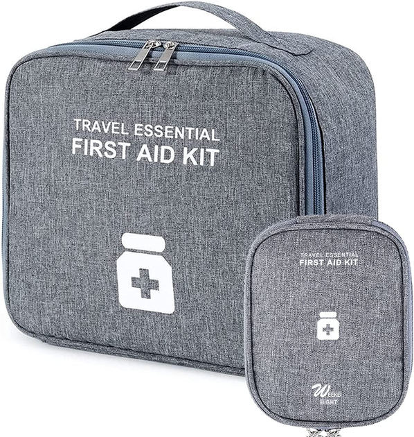 Комплект аптечок сумки органайзери для медикаментів для подорожей для дому 2 шт (473520-Prob) Сірий - зображення 1