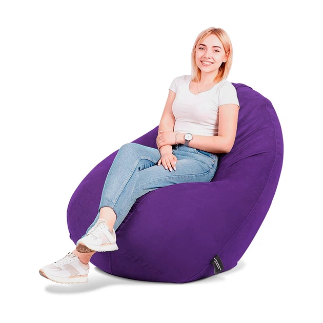 Кресло-мешок SanchoBAG Груша Велюр L 130x90 см Purple (kmg1001-v104-l) - изображение 3