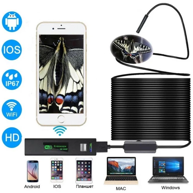 USB Wi-Fi камера, бороскоп, эндоскоп 8 мм, 10 м, Black (TM019394) - Фото 2 USB Wi-Fi камера, бороскоп, эндоскоп 8 мм, 10 м, Black (TM019394) - изображение 2