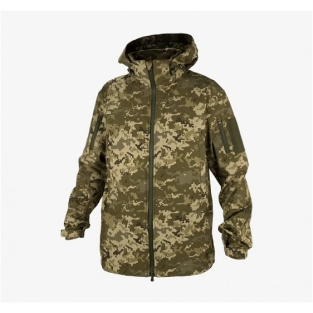 Військова тактична куртка Soft Shell весна - осінь ТТХ піксель 60 р, зріст 182 - зображення 1