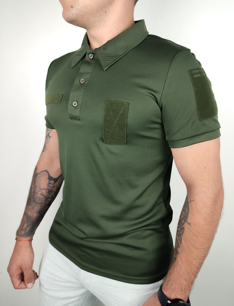 Тактическая футболка Поло Coolmax ТТХ олива M - изображение 1