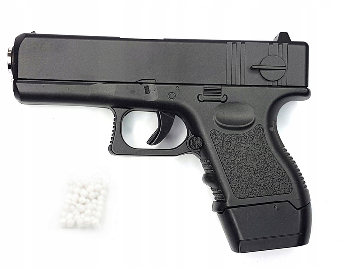 G16 Пистолет страйкбольный Galaxy Glock 17 mini металл черный - зображення 1