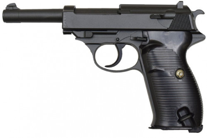 G21 Страйкбольный пистолет Galaxy Вальтер P38 металл черный - зображення 1