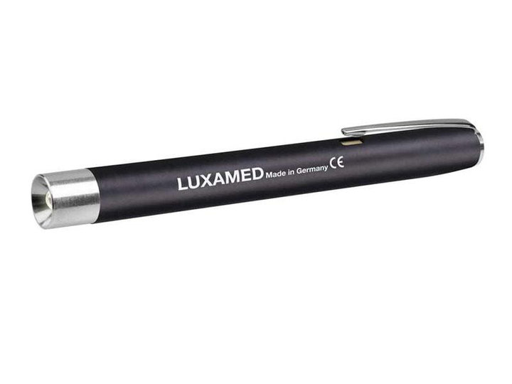 Ліхтарик медичний діагностичний Luxamed LED Чорний світлодіодний кишеньковий для діагностики очей та горла з кліпсою кнопкою Німеччина - зображення 1