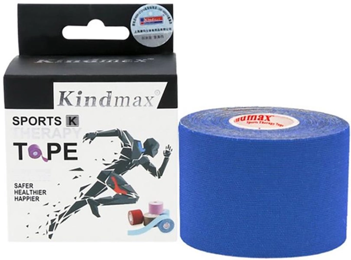 Кінезіо тейп Kindmax 5x5 (Dark Blue) - зображення 1